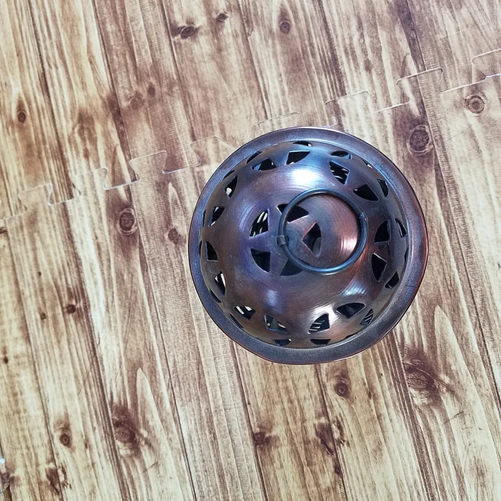 Rustic Metal Star Lantern Candle Holder Votive 8.5 Inch Brown